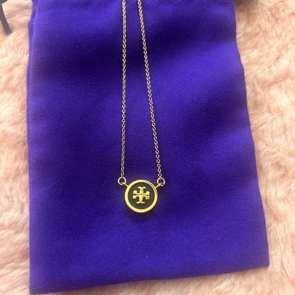 Tory Burch 18” Gold Emblem Necklace